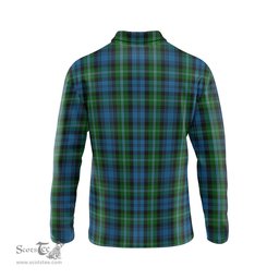 Scottish Lyon Clan Crest Tartan Polo Long Sleeve Plaid Polo Shirt