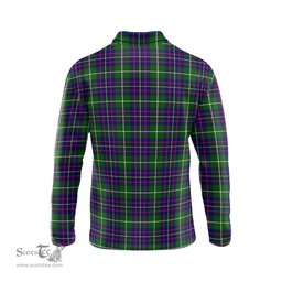 Scottish Inglis Modern Clan Crest Tartan Polo Long Sleeve Plaid Polo Shirt