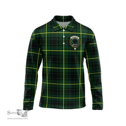 Scottish MacArthur Modern Clan Crest Tartan Polo Long Sleeve Plaid Polo Shirt