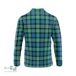 Scottish Gunn Ancient Tartan Long Sleeve Plaid Polo Shirt