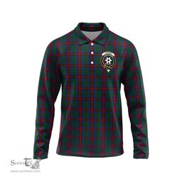 Scottish Jardine Dress Clan Crest Tartan Polo Long Sleeve Plaid Polo Shirt