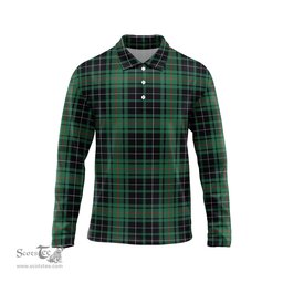 Scottish MacAulay Hunting Ancient Tartan Long Sleeve Plaid Polo Shirt
