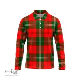 Scottish Gartshore Tartan Long Sleeve Plaid Polo Shirt