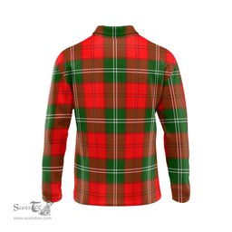 Scottish Gartshore Clan Crest Tartan Polo Long Sleeve Plaid Polo Shirt