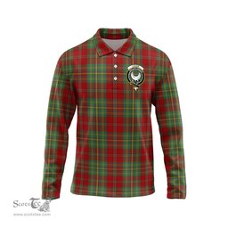 Scottish Leask Clan Crest Tartan Polo Long Sleeve Plaid Polo Shirt