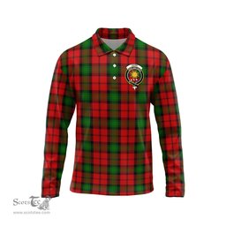 Scottish Kerr Clan Crest Tartan Polo Long Sleeve Plaid Polo Shirt