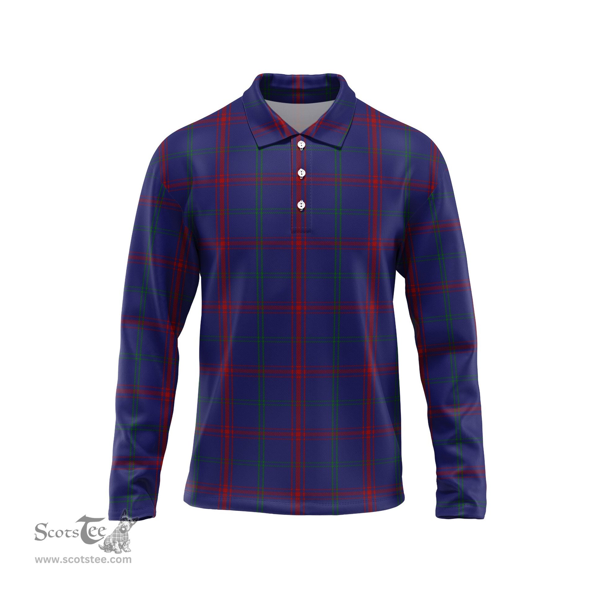 Scottish Lynch Tartan Long Sleeve Plaid Polo Shirt