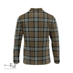Scottish Graham of Menteith Weathered Tartan Long Sleeve Plaid Polo Shirt
