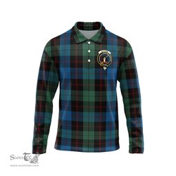 Scottish Guthrie Clan Crest Tartan Polo Long Sleeve Plaid Polo Shirt