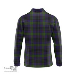 Scottish Lumsden Hunting Clan Crest Tartan Polo Long Sleeve Plaid Polo Shirt