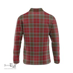 Scottish Lindsay Weathered Clan Crest Tartan Polo Long Sleeve Plaid Polo Shirt