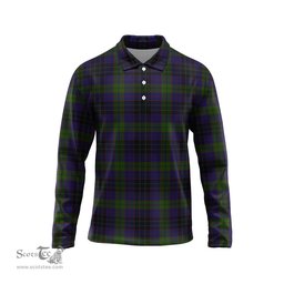 Scottish Lumsden Hunting Tartan Long Sleeve Plaid Polo Shirt