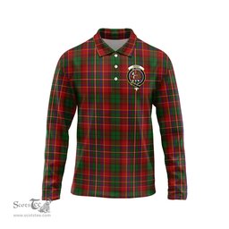 Scottish Innes Clan Crest Tartan Polo Long Sleeve Plaid Polo Shirt