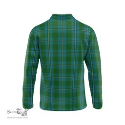 Scottish Irvine of Bonshaw Tartan Long Sleeve Plaid Polo Shirt