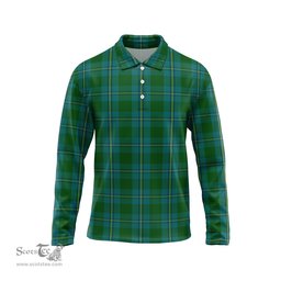 Scottish Irvine of Bonshaw Tartan Long Sleeve Plaid Polo Shirt
