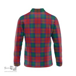 Scottish Lindsay Modern Tartan Long Sleeve Plaid Polo Shirt
