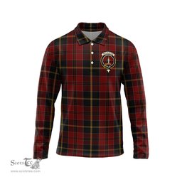 Scottish MacAlister of Skye Clan Crest Tartan Polo Long Sleeve Plaid Polo Shirt