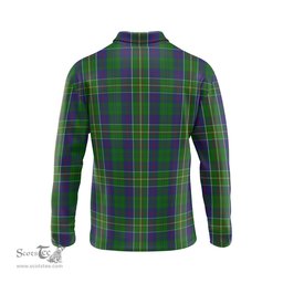 Scottish Hunter of Hunterston Tartan Long Sleeve Plaid Polo Shirt