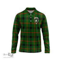 Scottish Kincaid Modern Clan Crest Tartan Polo Long Sleeve Plaid Polo Shirt