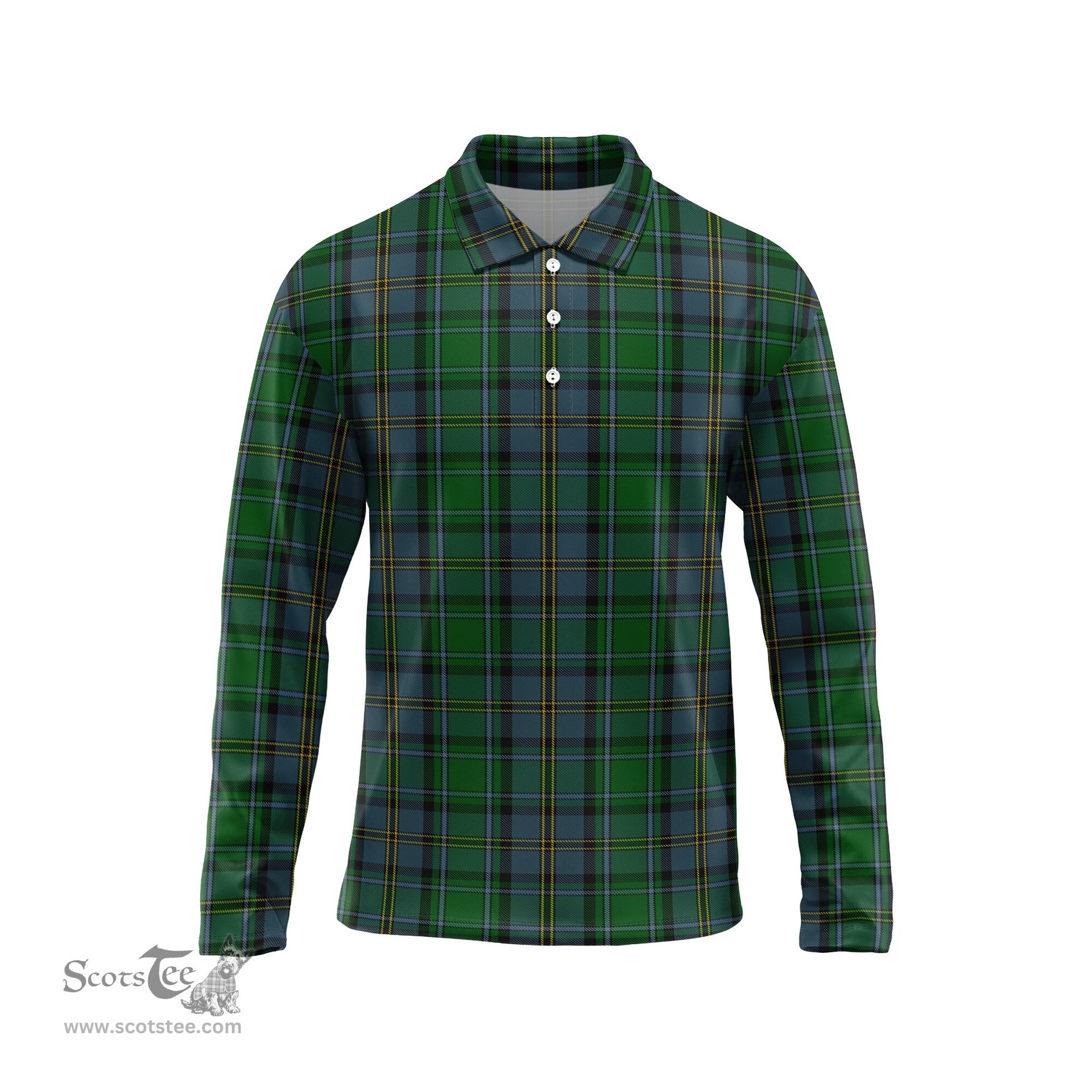 Scottish Hope Vere Tartan Long Sleeve Plaid Polo Shirt