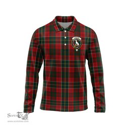 Scottish Hunter USA Clan Crest Tartan Polo Long Sleeve Plaid Polo Shirt