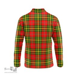Scottish Leask Modern Tartan Long Sleeve Plaid Polo Shirt