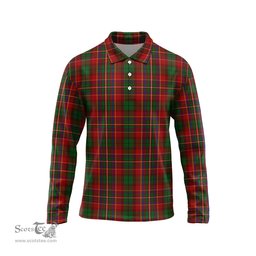 Scottish Innes Tartan Long Sleeve Plaid Polo Shirt