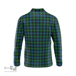 Scottish Lamont Clan Crest Tartan Polo Long Sleeve Plaid Polo Shirt