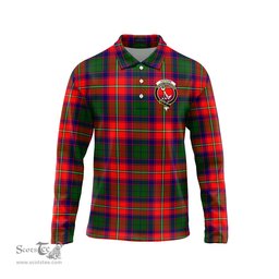Scottish Hopkirk Clan Crest Tartan Polo Long Sleeve Plaid Polo Shirt