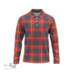 Scottish Hamilton Ancient Tartan Long Sleeve Plaid Polo Shirt