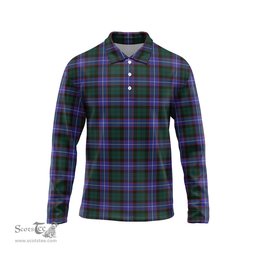 Scottish Hunter Modern Tartan Long Sleeve Plaid Polo Shirt