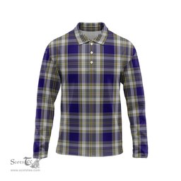 Scottish Livingston Dress Tartan Long Sleeve Plaid Polo Shirt