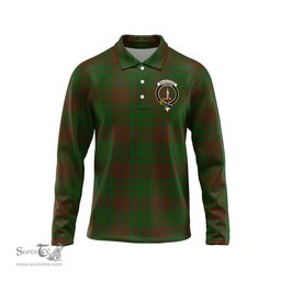 Scottish MacAlister of Glenbarr Hunting Clan Crest Tartan Polo Long Sleeve Plaid Polo Shirt