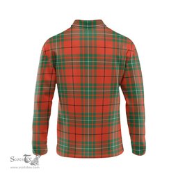 Scottish MacAulay Ancient Tartan Long Sleeve Plaid Polo Shirt