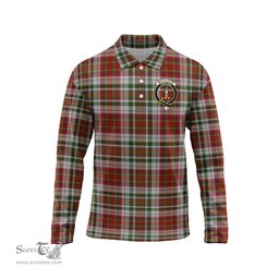 Scottish MacAlister Dress Clan Crest Tartan Polo Long Sleeve Plaid Polo Shirt