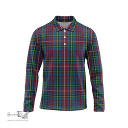 Scottish Hyndman Tartan Long Sleeve Plaid Polo Shirt