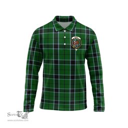 Scottish Innes Hunting Clan Crest Tartan Polo Long Sleeve Plaid Polo Shirt