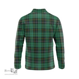 Scottish MacAlpin Ancient Clan Crest Tartan Polo Long Sleeve Plaid Polo Shirt