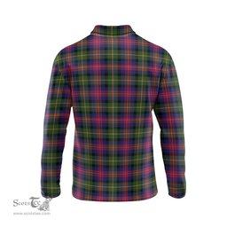 Scottish Logan Modern Tartan Long Sleeve Plaid Polo Shirt