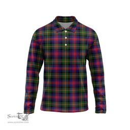 Scottish Logan Modern Tartan Long Sleeve Plaid Polo Shirt