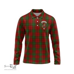 Scottish MacAulay Clan Crest Tartan Polo Long Sleeve Plaid Polo Shirt