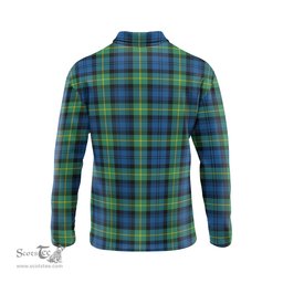 Scottish Gordon Ancient Clan Crest Tartan Polo Long Sleeve Plaid Polo Shirt