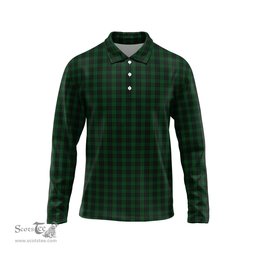 Scottish Graham Tartan Long Sleeve Plaid Polo Shirt