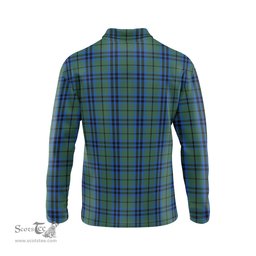 Scottish Keith Clan Crest Tartan Polo Long Sleeve Plaid Polo Shirt