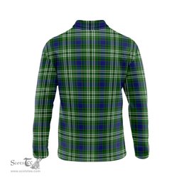 Scottish Haliburton Clan Crest Tartan Polo Long Sleeve Plaid Polo Shirt