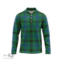 Scottish Henderson Ancient Tartan Long Sleeve Plaid Polo Shirt