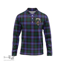Scottish Guthrie Modern Clan Crest Tartan Polo Long Sleeve Plaid Polo Shirt