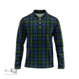 Scottish Gow Hunting Tartan Long Sleeve Plaid Polo Shirt