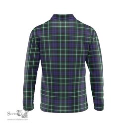 Scottish Graham of Montrose Modern Tartan Long Sleeve Plaid Polo Shirt