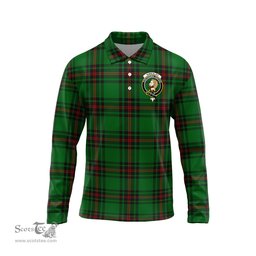 Scottish Kirkaldy Clan Crest Tartan Polo Long Sleeve Plaid Polo Shirt
